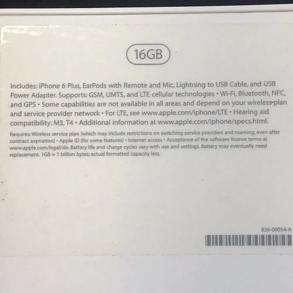 BOX ONLY!!! iPhone Box 6 Plus White 16 GB Space Gray - BOX ONLY!!! with insert